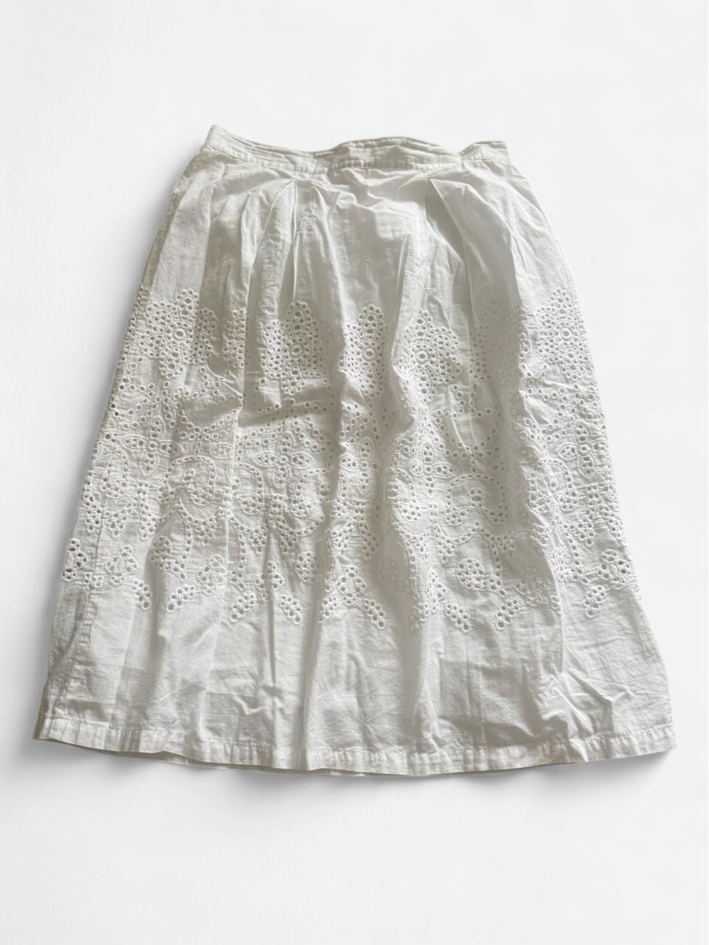 SM New York White Eyelet Midi Skirt